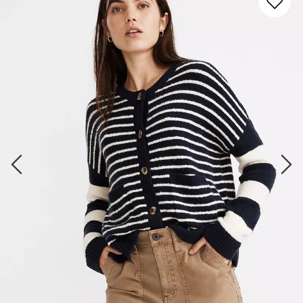 *MOVING* Stripe-Play Colburne Cardigan Sweater in Coziest Textured Yarn